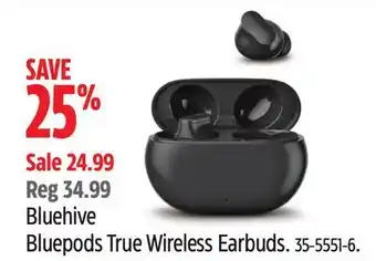 Canadian Tire Bluehive bluepods true wireless earbuds offer