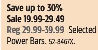 Canadian Tire Selected power bars offer