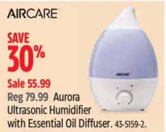 Canadian Tire Aircare aurora ultrasonic humidifier with essential oil diffuser offer