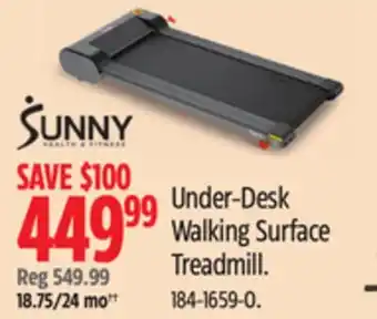 Canadian Tire Sunny health & fitness under-desk walking surface treadmill offer