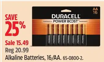 Canadian Tire Duracell alkaline batteries offer