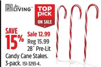 Canadian Tire For living 28 pre-lit candy cane stakes offer