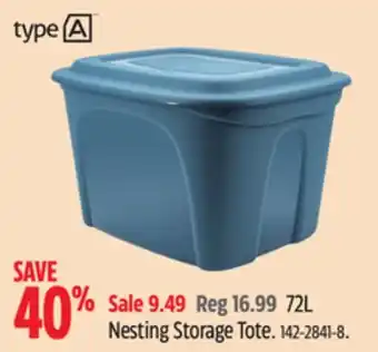 Canadian Tire Type a nesting storage tote offer
