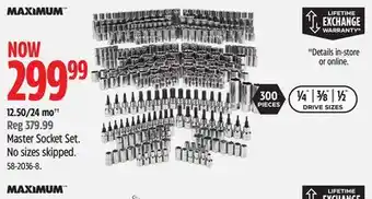Canadian Tire Maximum master socket set offer