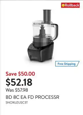 Walmart Bd 8c ea fd processr offer