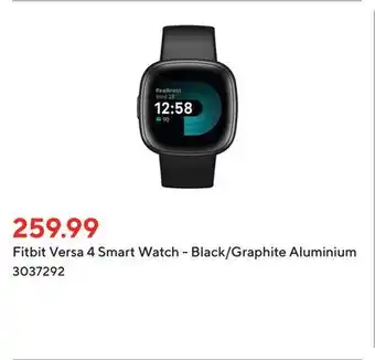 Staples Fitbit versa 4 smart watch - black/graphite aluminium offer