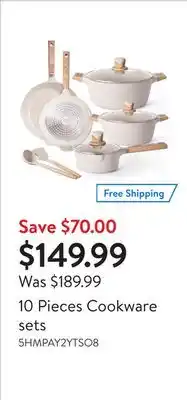 Walmart 10 pieces cookware sets offer