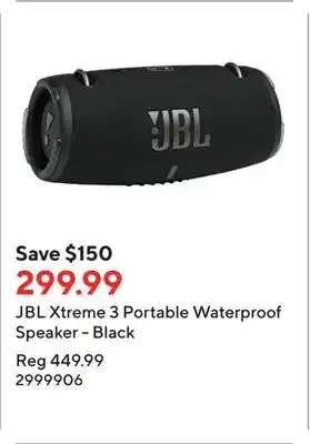 Staples Jbl xtreme 3 portable waterproof speaker - black offer