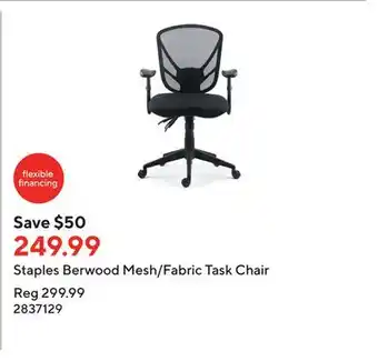 Staples Staples berwood mesh/fabric task chair offer