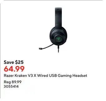 Staples Razer kraken v3 x wired usb gaming headset offer