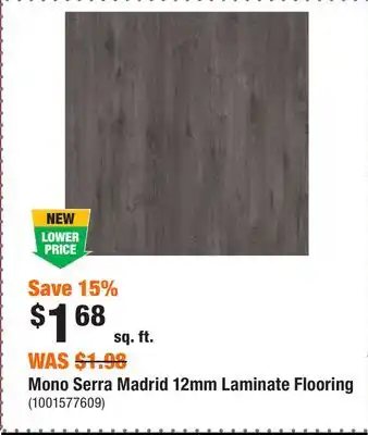 Home Depot Mono serra madrid 12mm laminate flooring offer