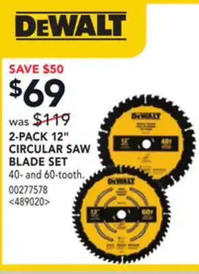RONA Dewalt 2-pack 12 circular saw blade set offer