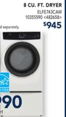 RONA Electrolux 8 cu. ft. dryer offer