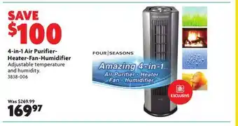 Home Hardware 4-in-1 air purifier- heater-fan-humidifier offer
