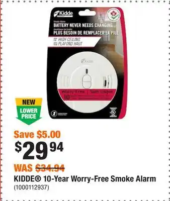 Home Depot Kidde 10-year worry-free smoke alarm offer