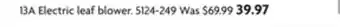 Home Hardware 13a electric leaf blower offer
