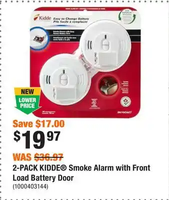 Home Depot 2-pack kidde smoke alarm with front load battery door offer