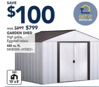 RONA Shelterlogic garden shed 440 cu.ft offer