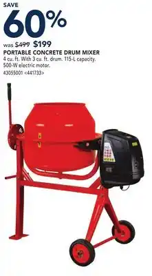 RONA Portable concrete drum mixer offer