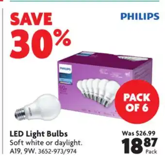Home Hardware Led light bulbs soft white or daylight offer