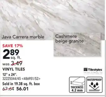 RONA Tilestyles vinyl tiles 12 x 24 offer