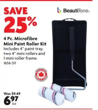 Home Hardware 4 pc. microfibre mini paint roller kit offer