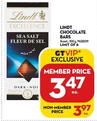 Giant Tiger Lindt chocolate bars offer