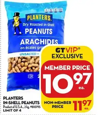 Giant Tiger Planters in-shell peanuts offer
