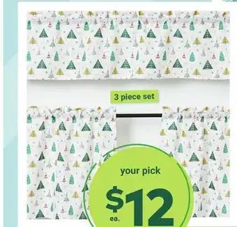 Giant Tiger 3 piece kitchen curtain set offer
