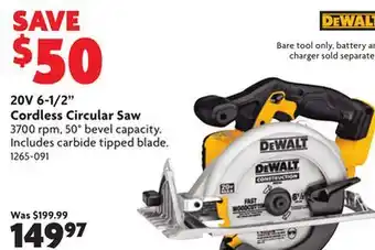 20v 6-1/2 cordless circular saw