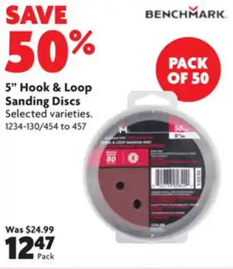Home Hardware 5 hook & loop sanding discs offer