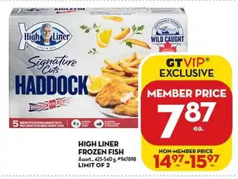 Giant Tiger High liner frozen fish offer