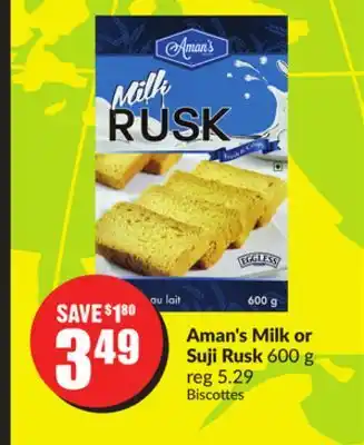 Chalo FreshCo Aman's milk or suji rusk 600 g offer