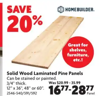 Home Hardware Solid wood laminated pine panels offer
