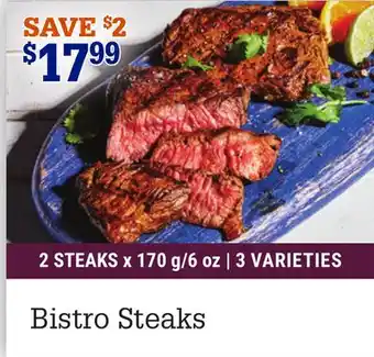 M & M Food Market Bistro steaks offer