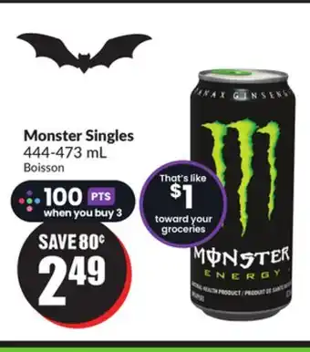 FreshCo Monster singles 444-473 ml offer