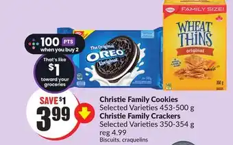 FreshCo Christie family cookies selected varieties 453-500 g, christie family crackers selected varieties 350-354 g offer