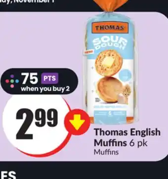 FreshCo Thomas english muffins 6 pk offer
