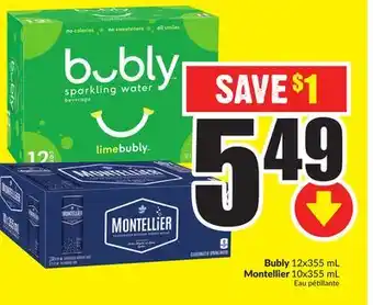 FreshCo Bubly 12x355 ml montellier 10x355 ml offer