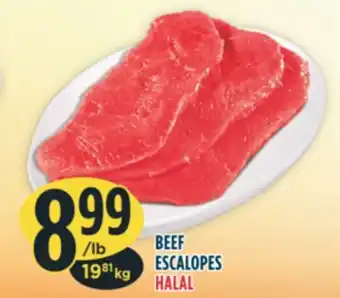 Marché Adonis Beef escalopes halal offer