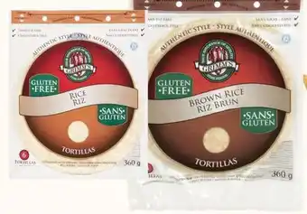 FreshCo Grimm's gluten free white and brown rice 10 tortillas, 360g (6pk) offer