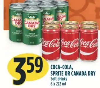 Marché Adonis Coca-cola, sprite or canada dry soft drinks offer