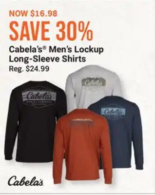 Bass Pro Cabela's men's lockup long-sleeve shirts offer