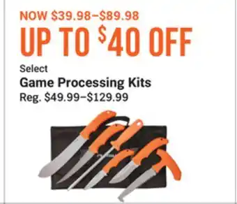 Bass Pro Select game processing kits offer
