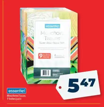 Familiprix Essentiel tissues, 9 packs offer