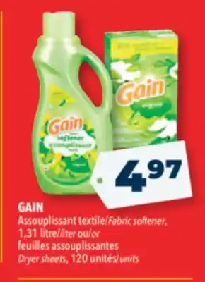 Familiprix Gain fabric softener, 1,31 litre or dryer sheets, 120 units offer