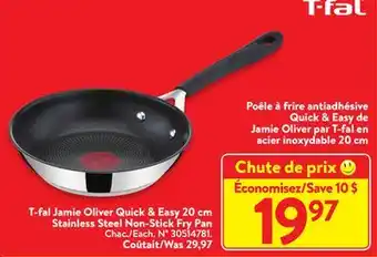 Walmart T-fal jamie oliver quick & easy 20 cm stainless steel non-stick fry pan offer