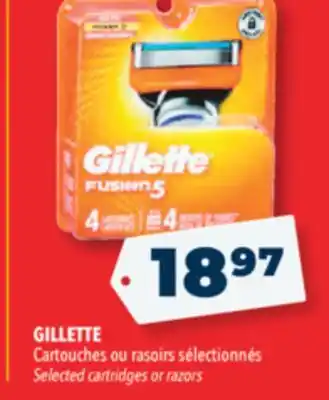 Familiprix Gillette cartouches selected cartridges or razors offer
