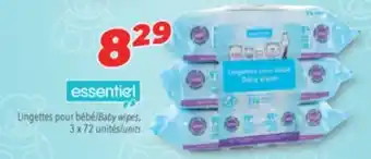 Familiprix Essentiel baby wipes, 3 x 72 units offer