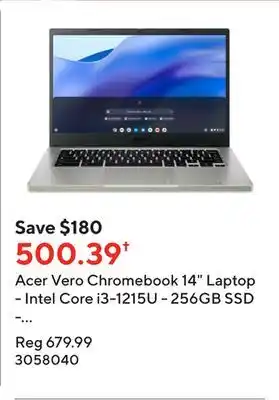 Staples Acer vero chromebook 14 laptop - intel core i3-1215u - 256gb ssd - 8gb ram - chrome os offer